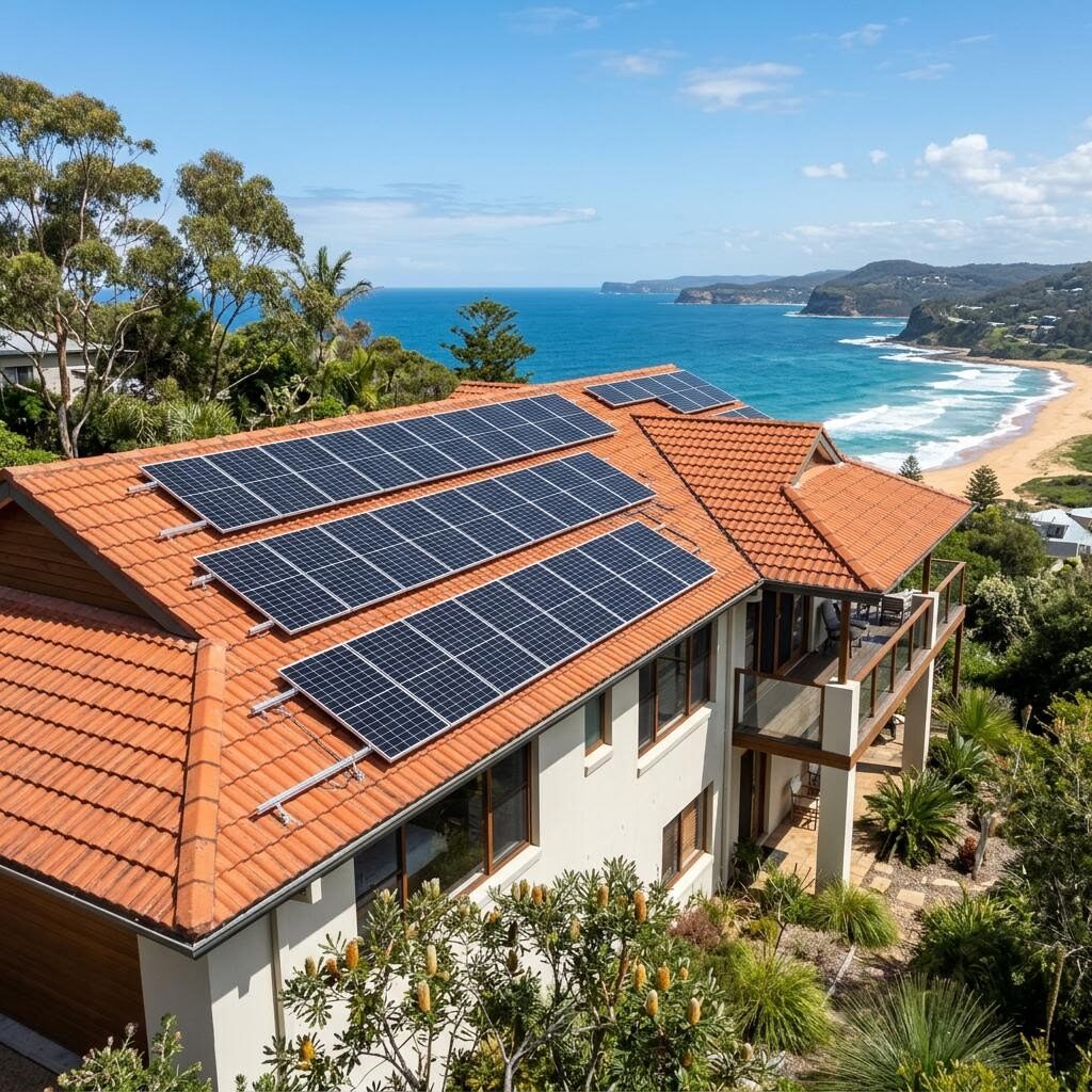 Solar panels installed on a residential roof