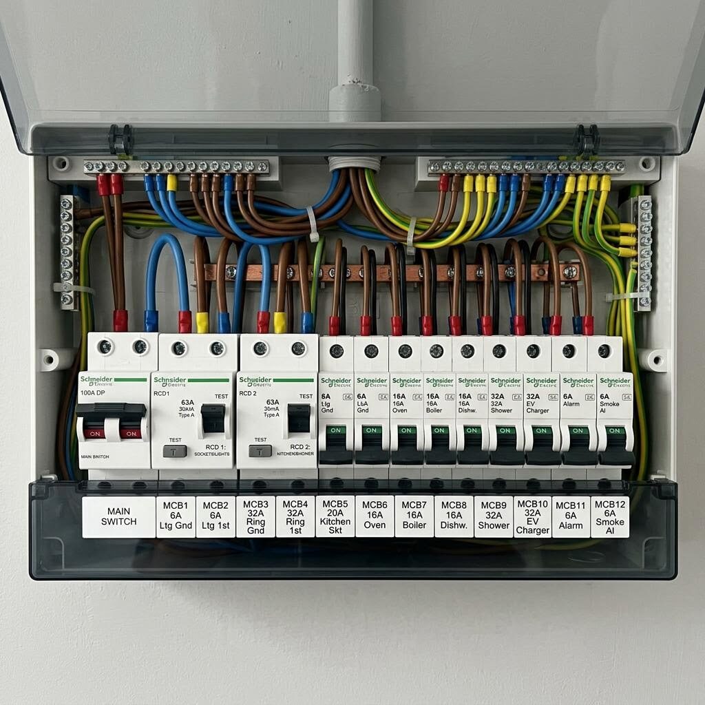 Modern electrical switchboard installation